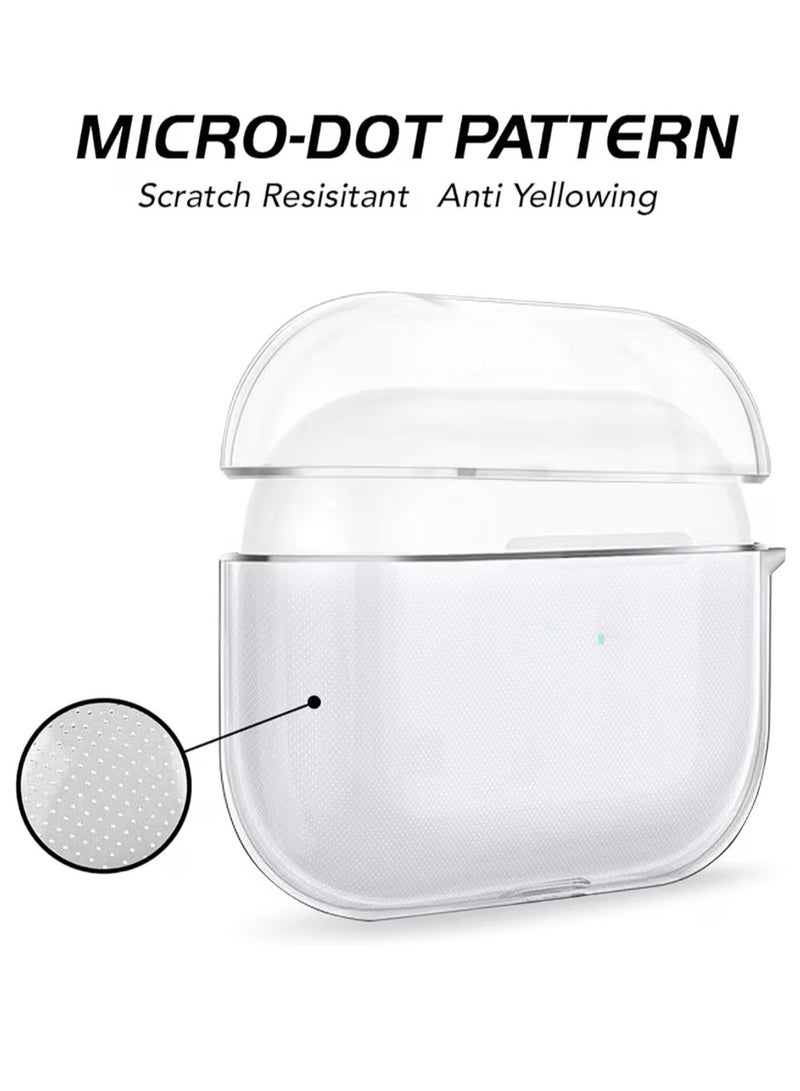 كيس جراب شفاف لسماعات AirPods Pro 2 (الجيل الثاني) مع سلسلة مفاتيح - غطاء حماية شفاف لعلبة الشحن، مقاوم للصدمات والخدوش، تصميم نحيف مع سهولة الوصول إلى منفذ الشحن - Image 4